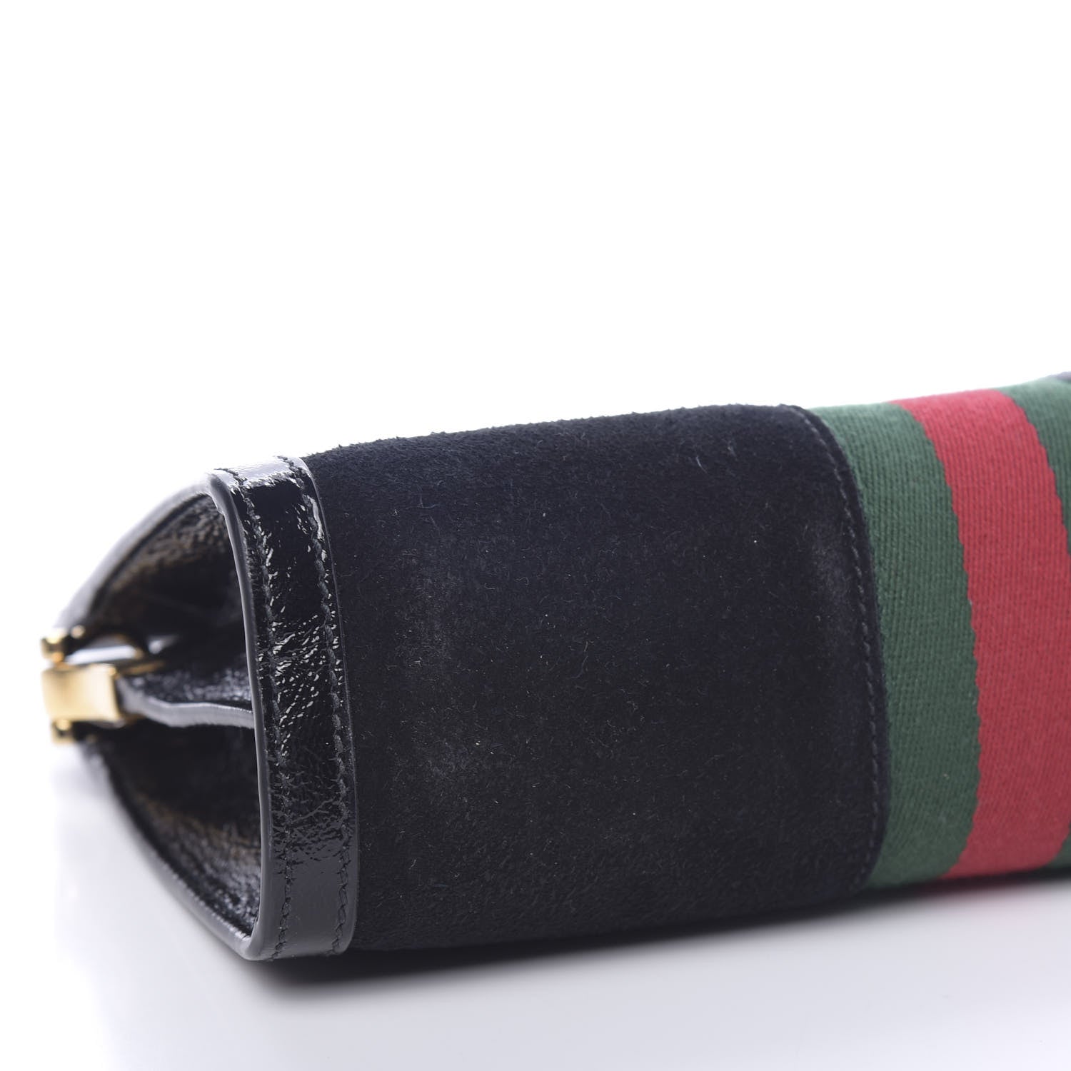 Gucci Suede Patent GG Web Small Ophidia Chain Shoulder Bag Black 8 of 10