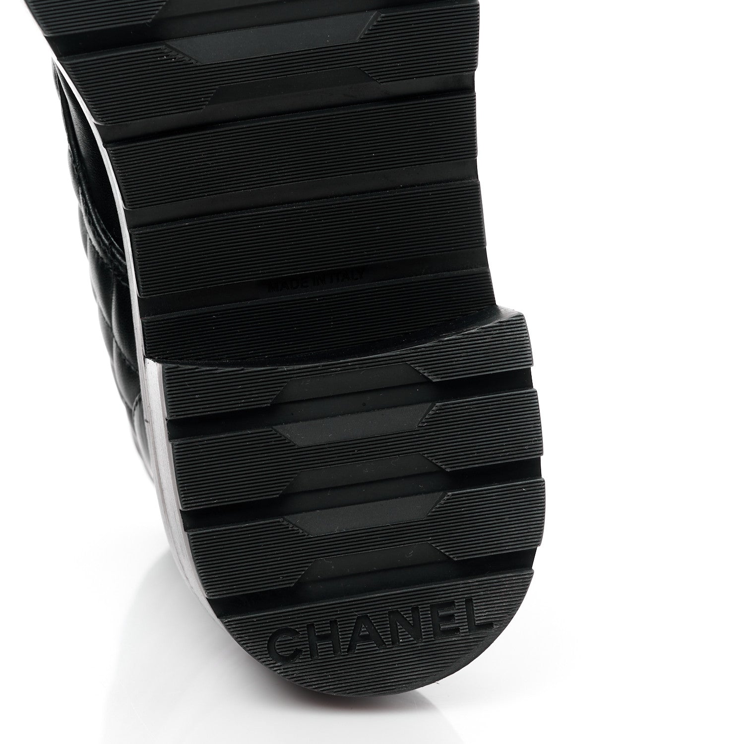 Chanel Shiny Calfskin Quilted Lace Up Combat Boots 41 Black 6 of 8