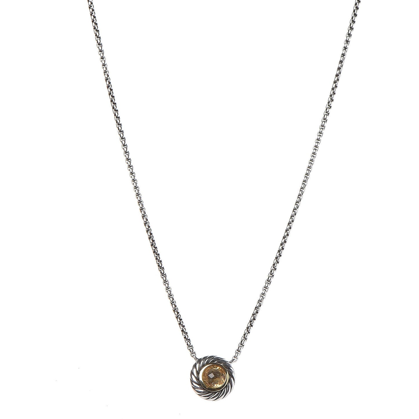 Sterling Silver 18K Yellow Gold Citrine Cookie Necklace