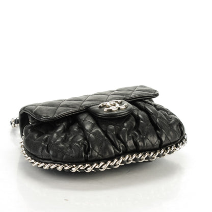 Chanel Washed Lambskin Quilted Mini Chain Around Flap Black 4 of 7