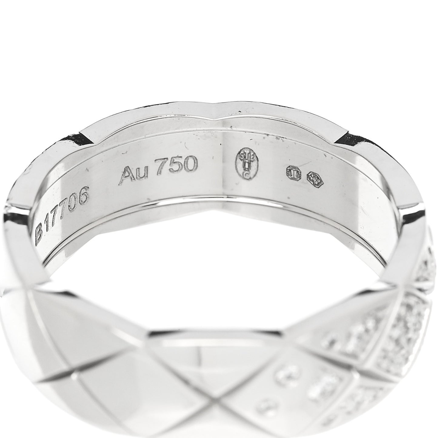18K White Gold Diamond Small Coco Crush Ring 56 7.75