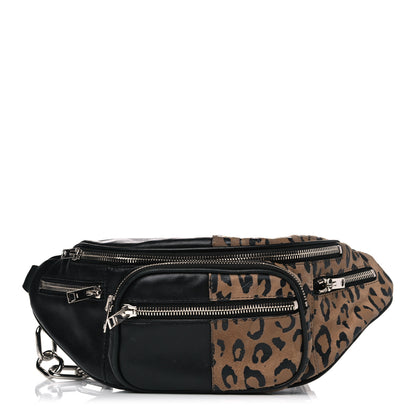 Alexander Wang Lambskin Suede Leopard Attica Belt Bag Black 1 of 4