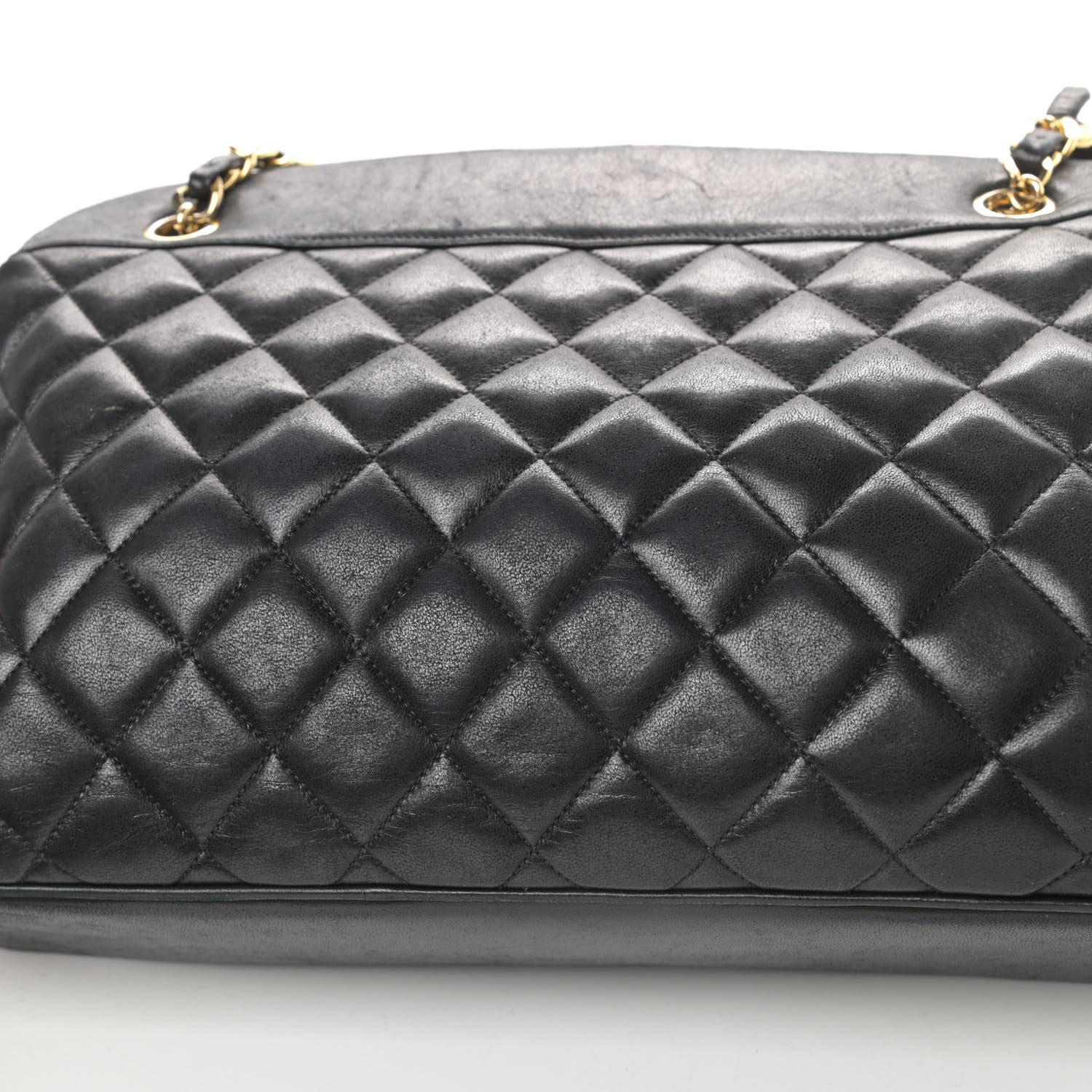 Chanel Lambskin Quilted Shopping Tote Black 14 of 18