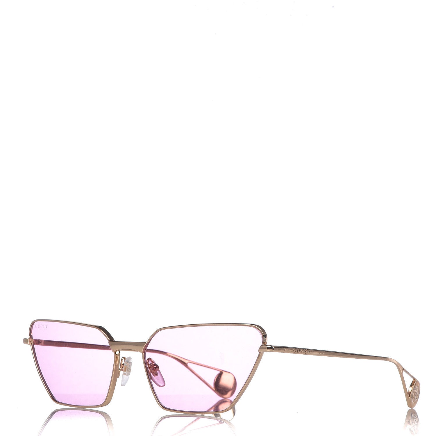Gucci Rectangular Sunglasses GG0538S Gold Pink 1 of 7