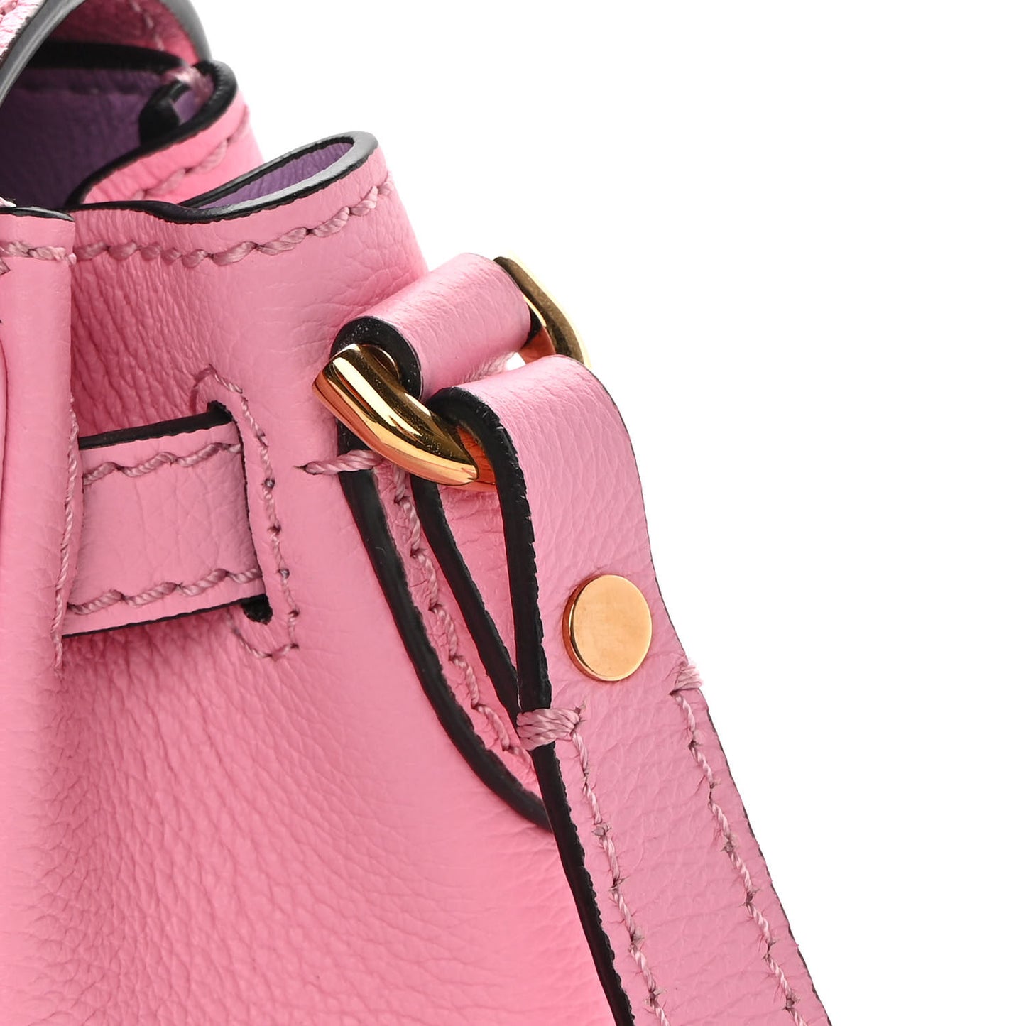 Grained Calfskin Small La Medusa Top Handle Bag Pink