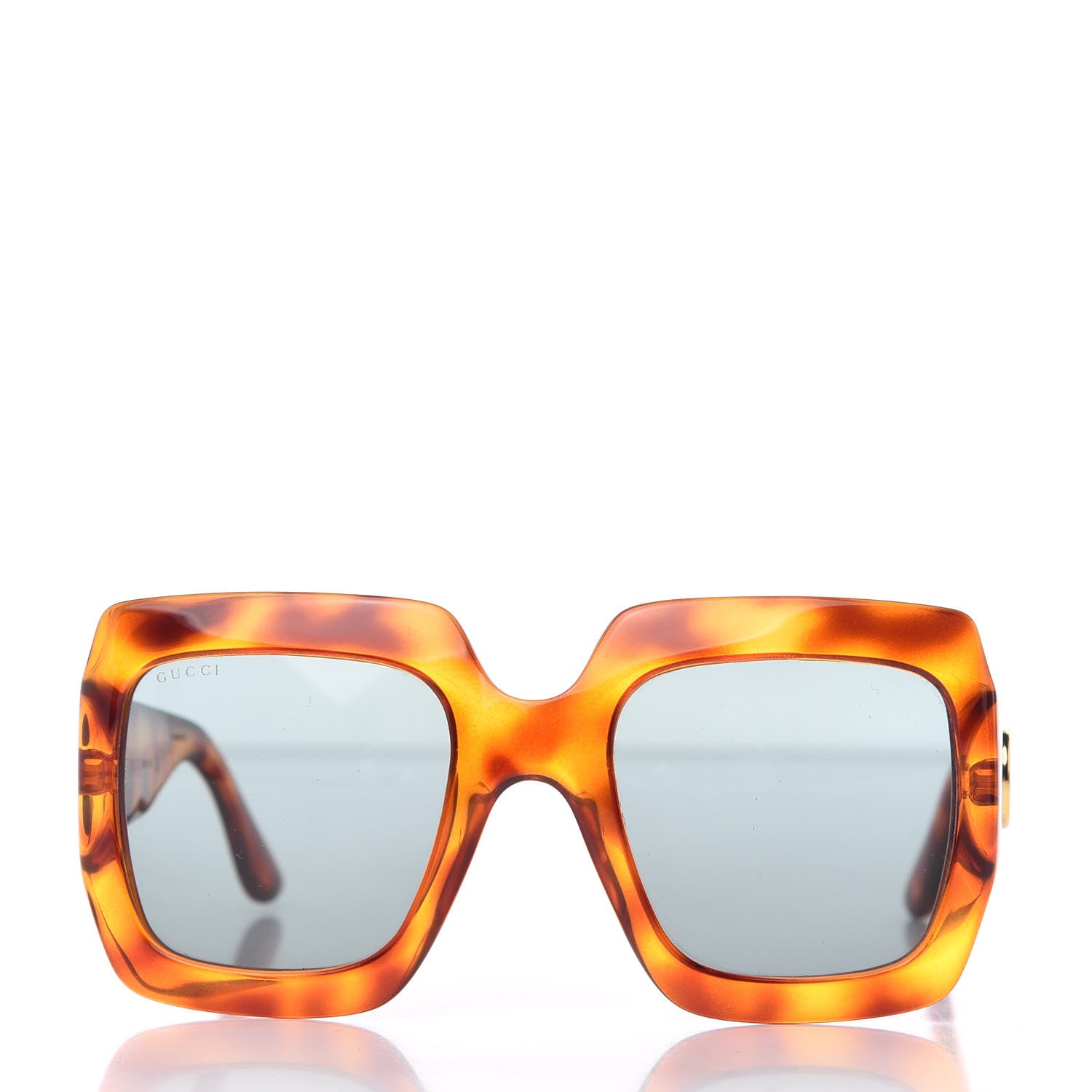 Gucci Acetate Square Frame Sunglasses GG 0053S Havana 2 of 8