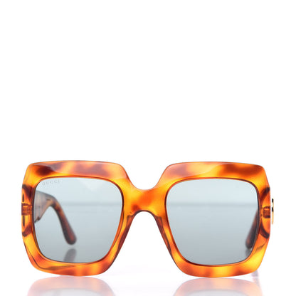 Gucci Acetate Square Frame Sunglasses GG 0053S Havana 2 of 8