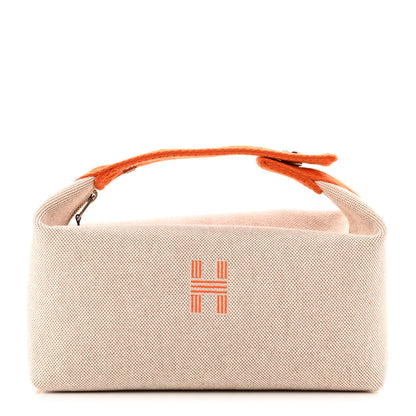 Hermes Canvas Small Bride-A-Brac Pouch Natural Orange 1 of 6