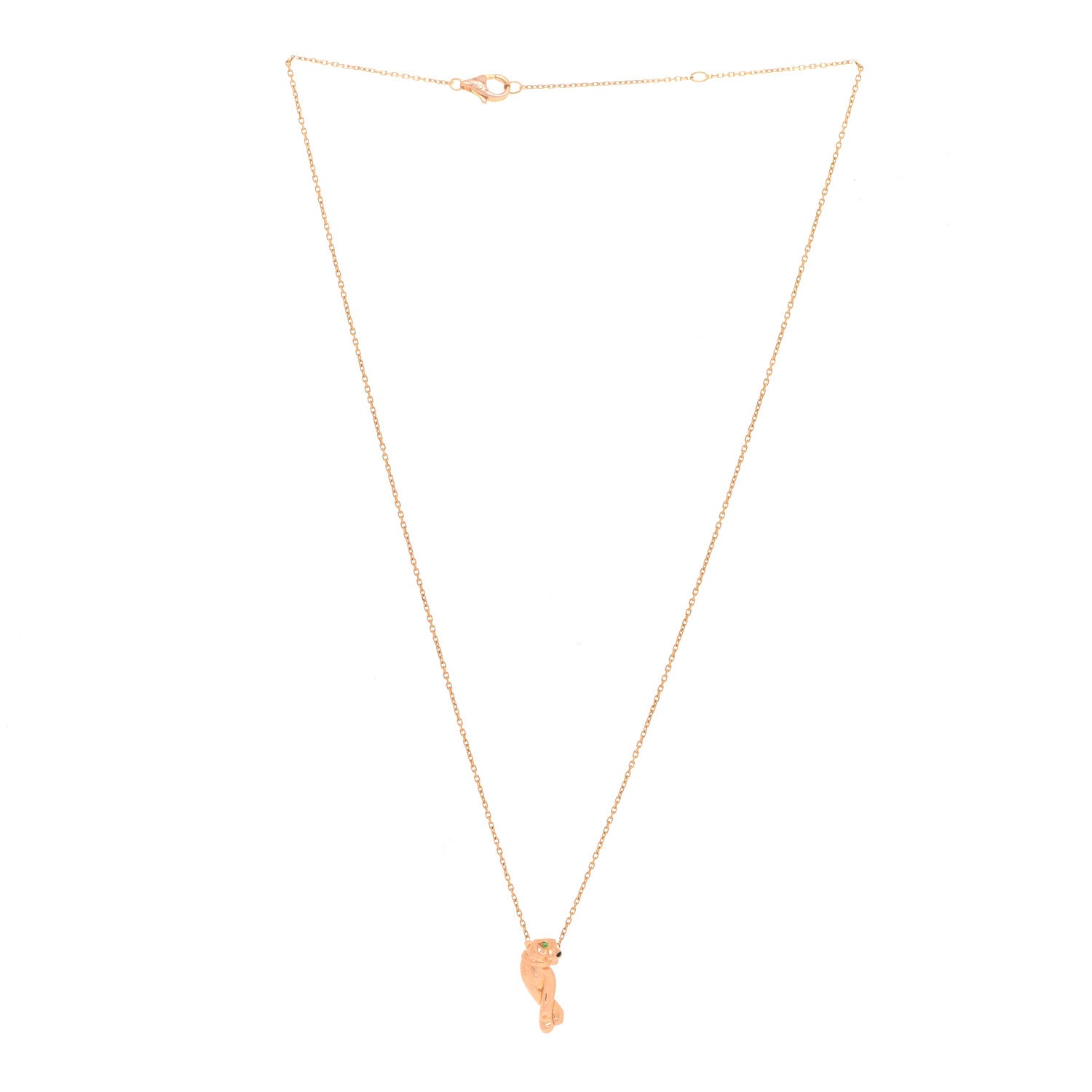 Cartier 18K Pink Gold Tsavorite Black Lacquer Panthère De Cartier Pendant Necklace 3 of 5