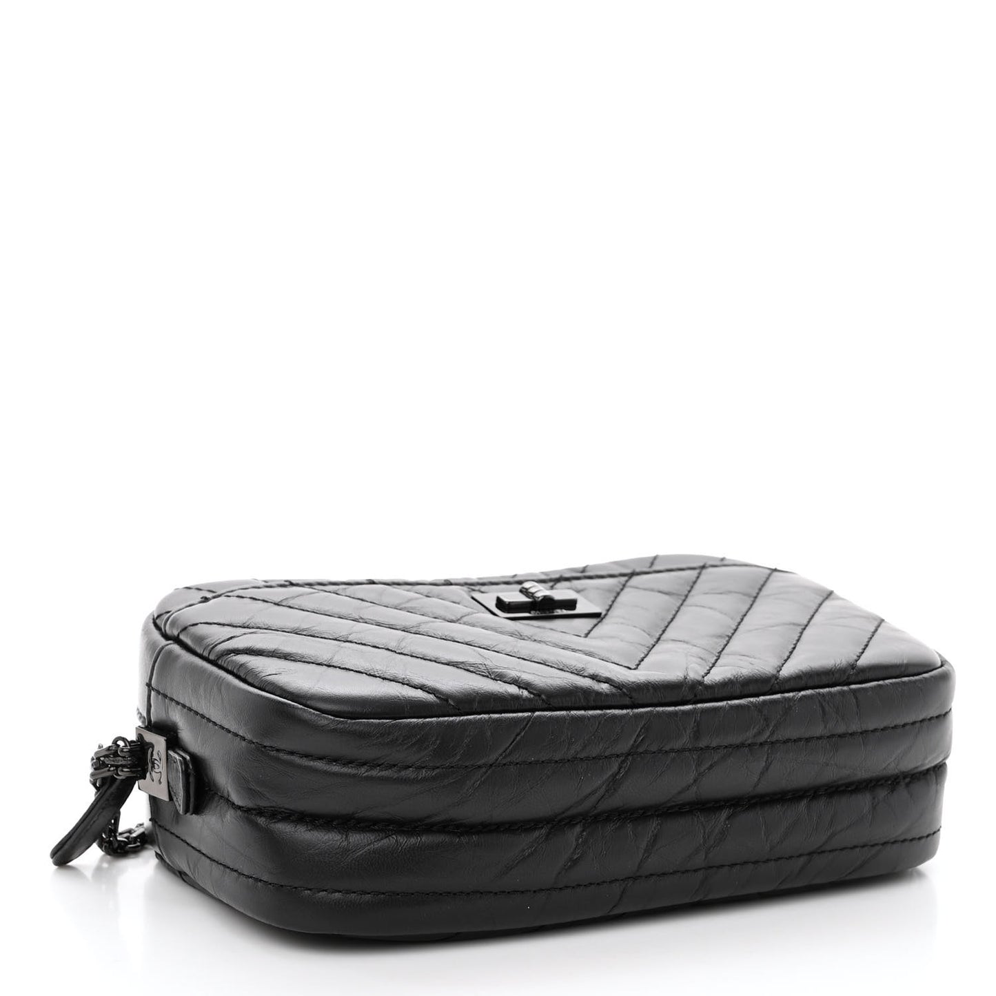 Aged Calfskin Chevron Mini Reissue Camera Case So Black
