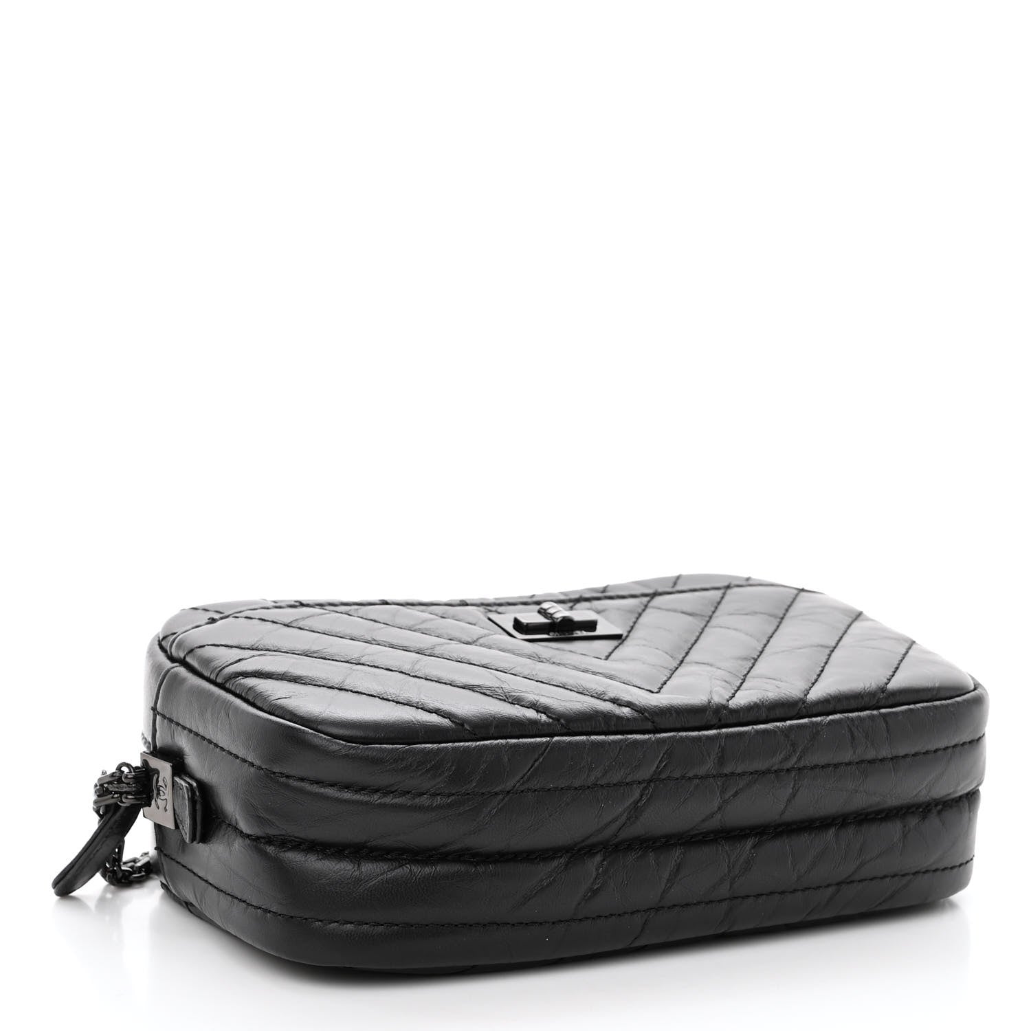 Chanel Aged Calfskin Chevron Mini Reissue Camera Case So Black 4 of 10