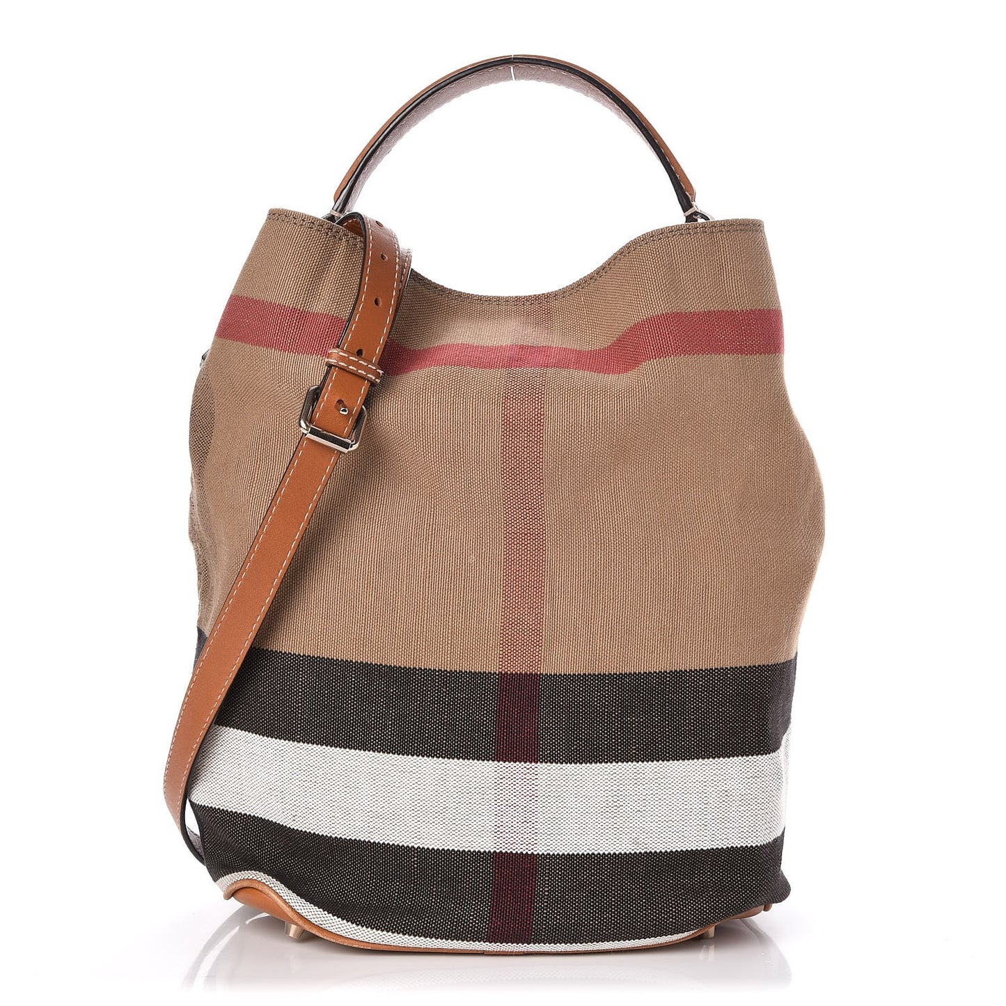 Canvas Mega Check Medium Susanna Hobo Saddle Brown