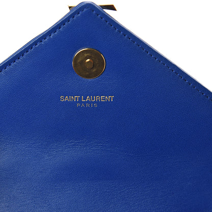 Saint Laurent Sheepskin Matelasse Chevron Monogram Classic Baby Chain Bag Blue Majorelle 5 of 7
