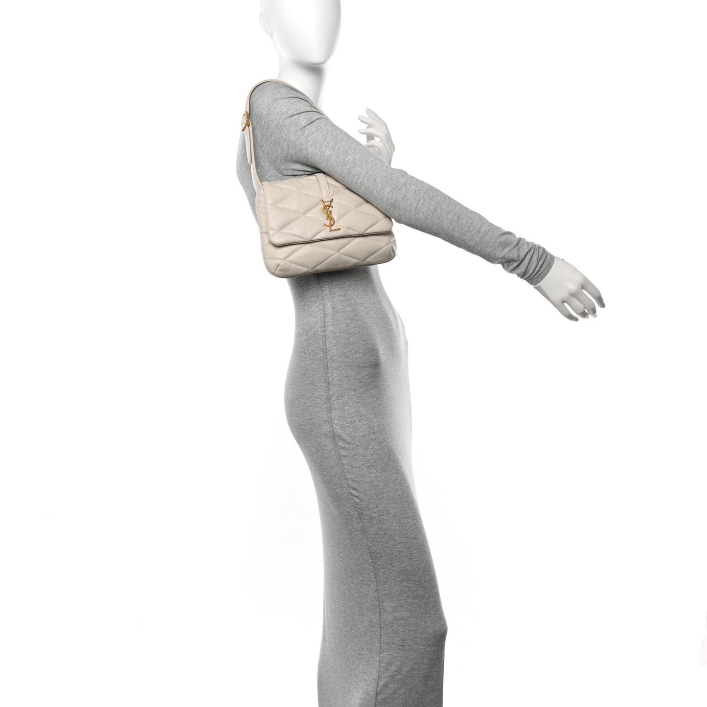 Lambskin Quilted Le 57 Diamond Shoulder Bag Crema Soft