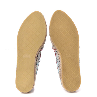 Gucci GG Supreme Monogram Blooms Espadrilles 38 Beige Blue Navy Hibiscus Red 5 of 9