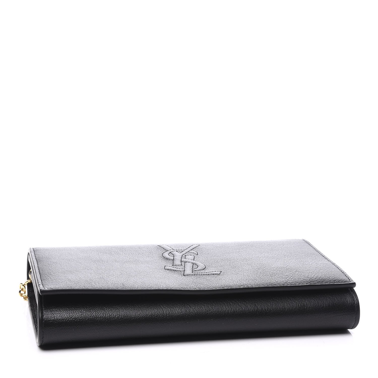 Saint Laurent Calfskin Monogram Belle de Jour Chain Clutch Black 3 of 10