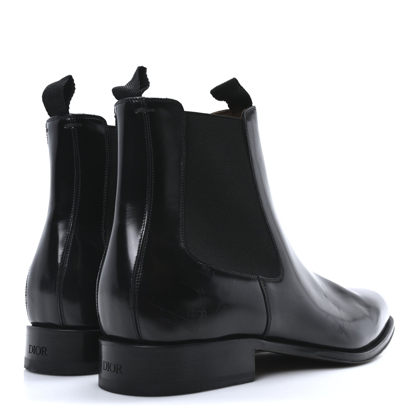 Calfskin Oblique Mens Timeless Chelsea Boots 44 Black