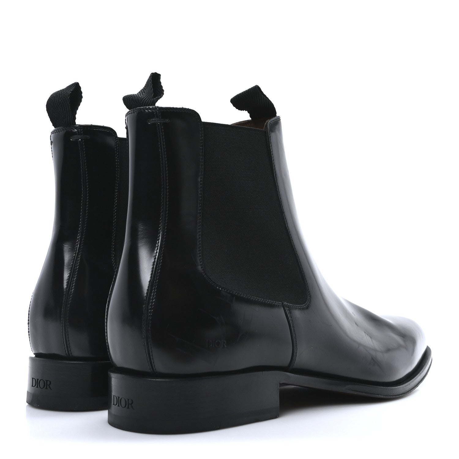 Christian Dior Calfskin Oblique Mens Timeless Chelsea Boots 44 Black 5 of 9