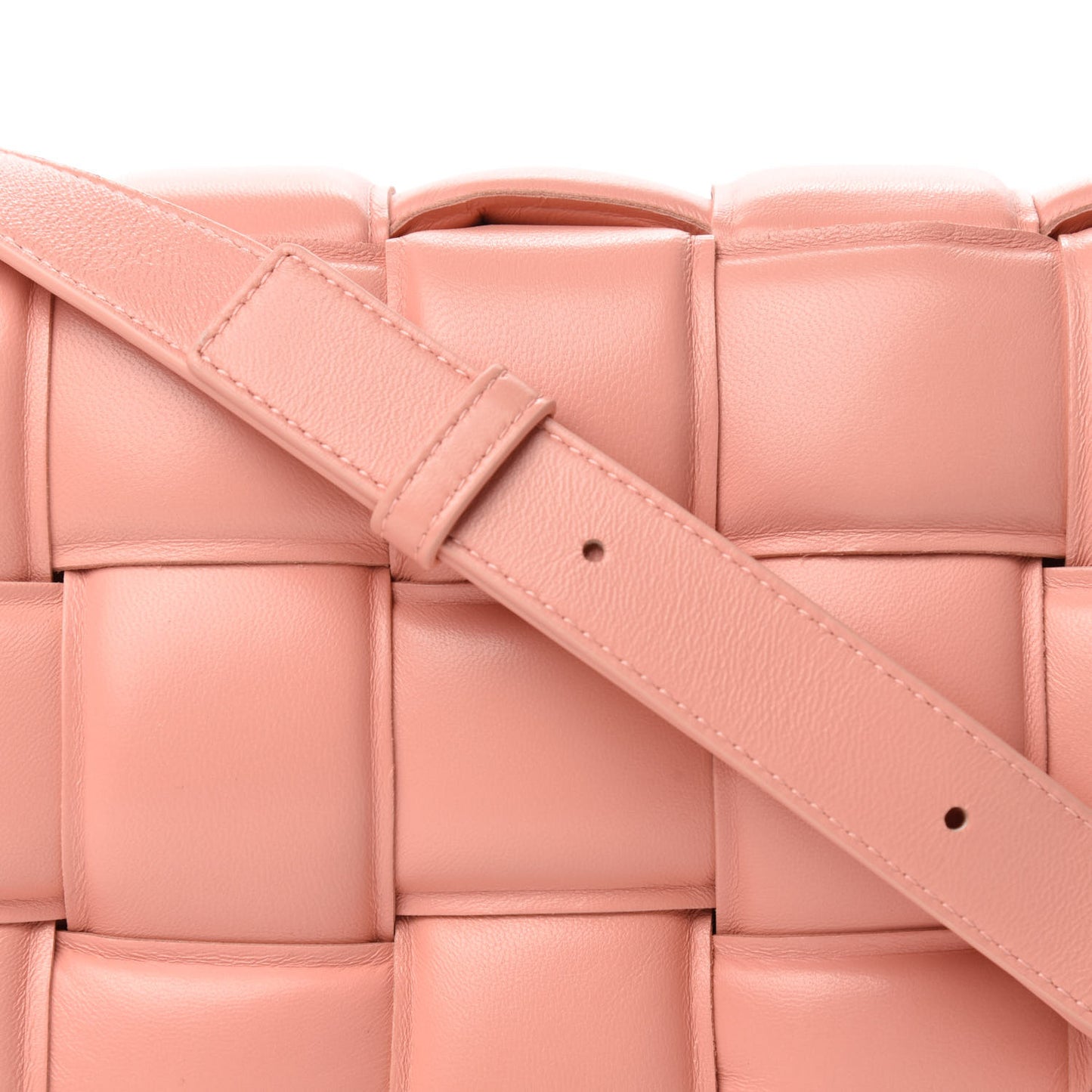 Nappa Maxi Intreccio Padded Cassette Crossbody Bag Peachy