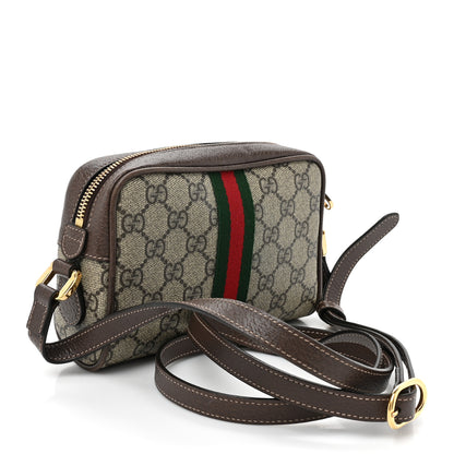 Gucci GG Supreme Monogram Web Mini Ophidia Shoulder Bag Brown 3 of 15