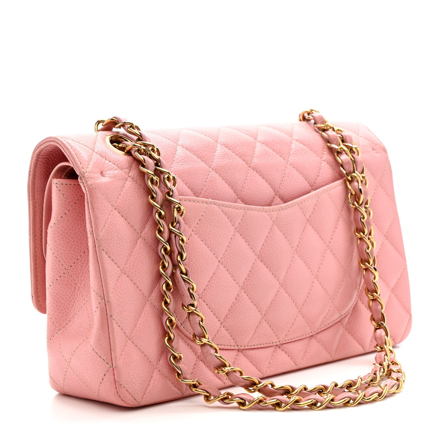 Chanel Caviar Quilted Medium Double Flap Pink 3 of 14