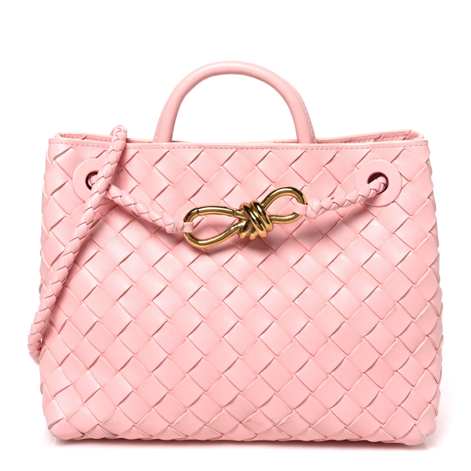 Bottega Veneta Nappa Intrecciato Small Andiamo Shoulder Bag Blush 1 of 10