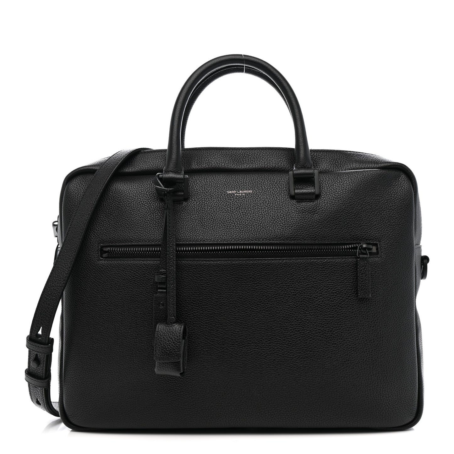 Grained Calfskin Sac De Jour Briefcase Black