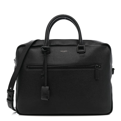 Saint Laurent Grained Calfskin Sac De Jour Briefcase Black 1 of 11