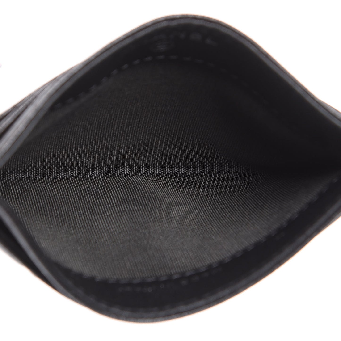 Goatskin Camellia Embossed Card Holder Grey