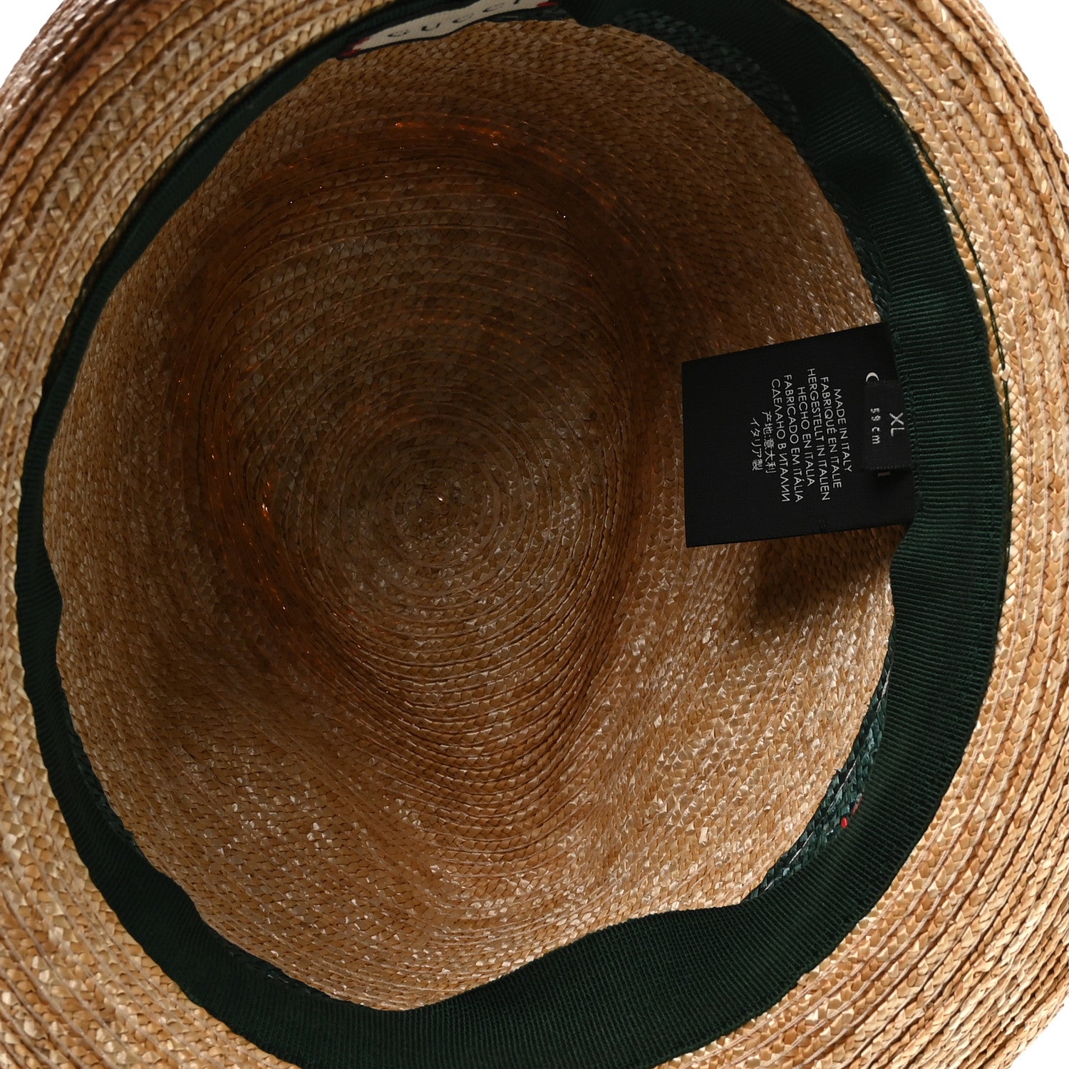 Gucci Abaca Straw Web Fedora Hat XL 7 of 9
