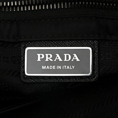 Prada Tessuto Nylon Saffiano Large Double Snap Buckle Messenger Bag Black 6 of 10