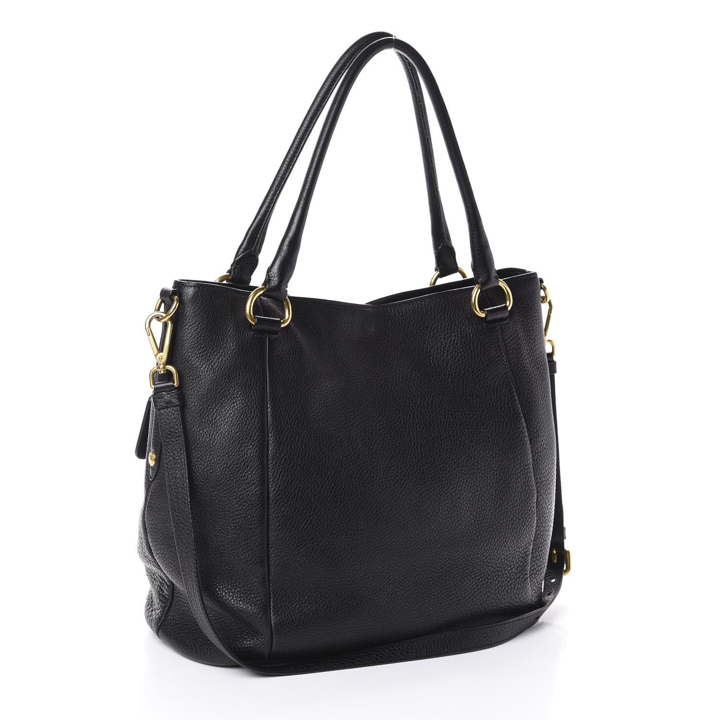Vitello Daino Side Pocket Tote Black