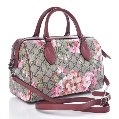 Gucci GG Supreme Monogram Blooms Small Boston Beige Multicolor Dry Rose 3 of 9