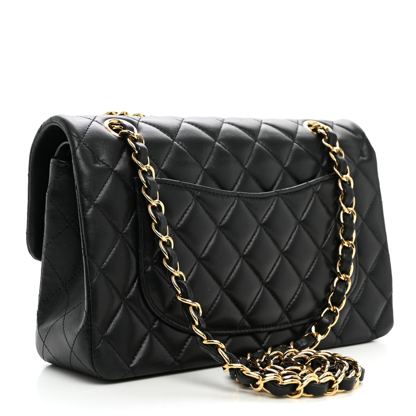 Lambskin Quilted Small Double Flap Black