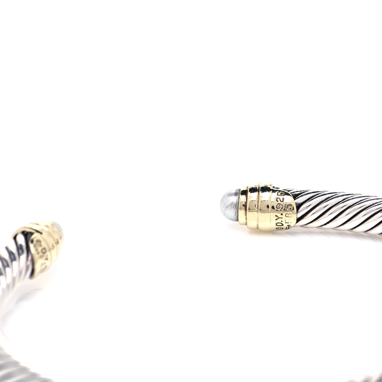 Sterling Silver 14K Yellow Gold Pearl 5mm Cable Classics Petite Color Bracelet
