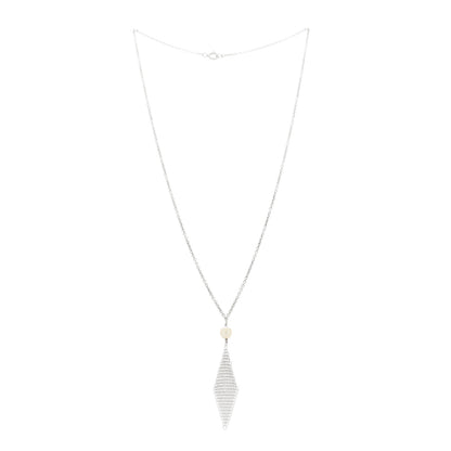 Tiffany Sterling Silver Pearl Elsa Peretti Mesh Pendant Necklace 3 of 6