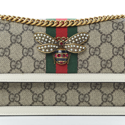 Gucci GG Supreme Monogram Web Queen Margaret Chain Wallet White 7 of 10