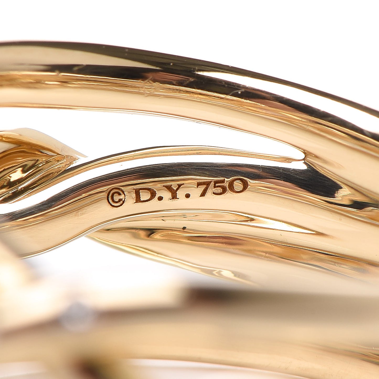 18K Yellow Gold Diamond 11.5mm Continuance Ring 53 6.5