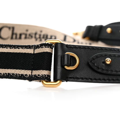 Christian Dior Canvas Embroidered Shoulder Strap Black 5 of 13
