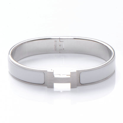 Hermes Enamel Clic Clac H Bracelet Narrow White 1 of 5