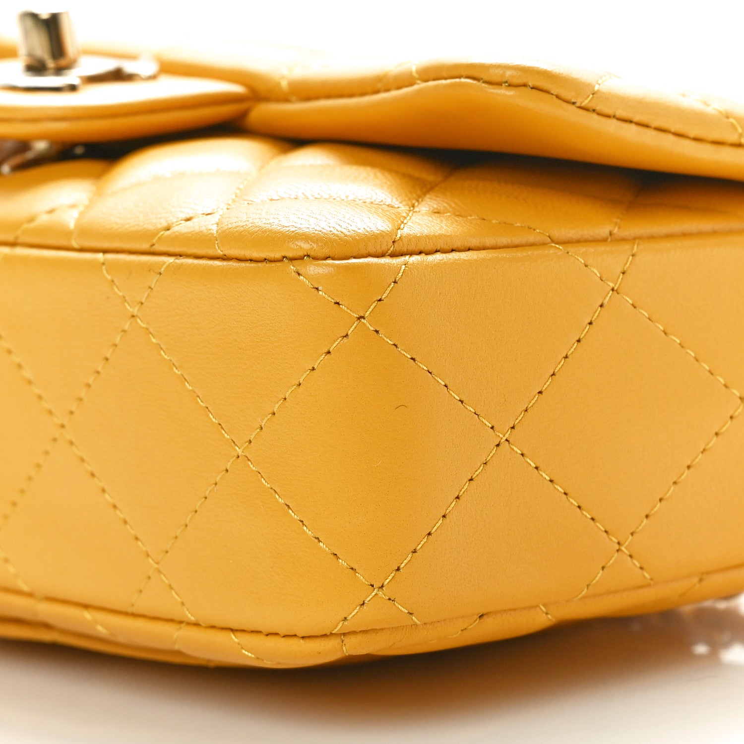 Chanel Lambskin Quilted Extra Mini Flap Bag Yellow 10 of 10
