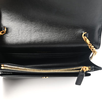 Saint Laurent Calfskin Monogram Sunset Chain Wallet Black 4 of 8