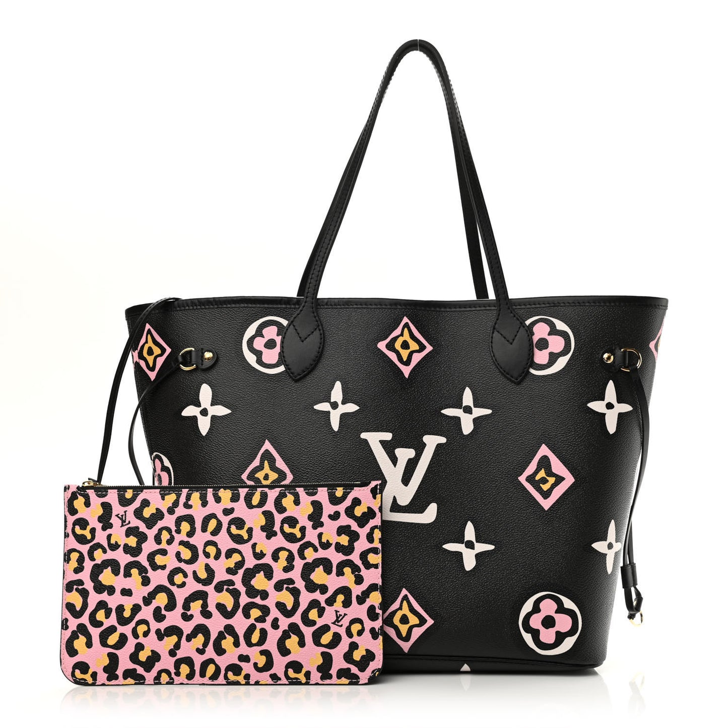 Monogram Giant Wild At Heart Neverfull MM Black