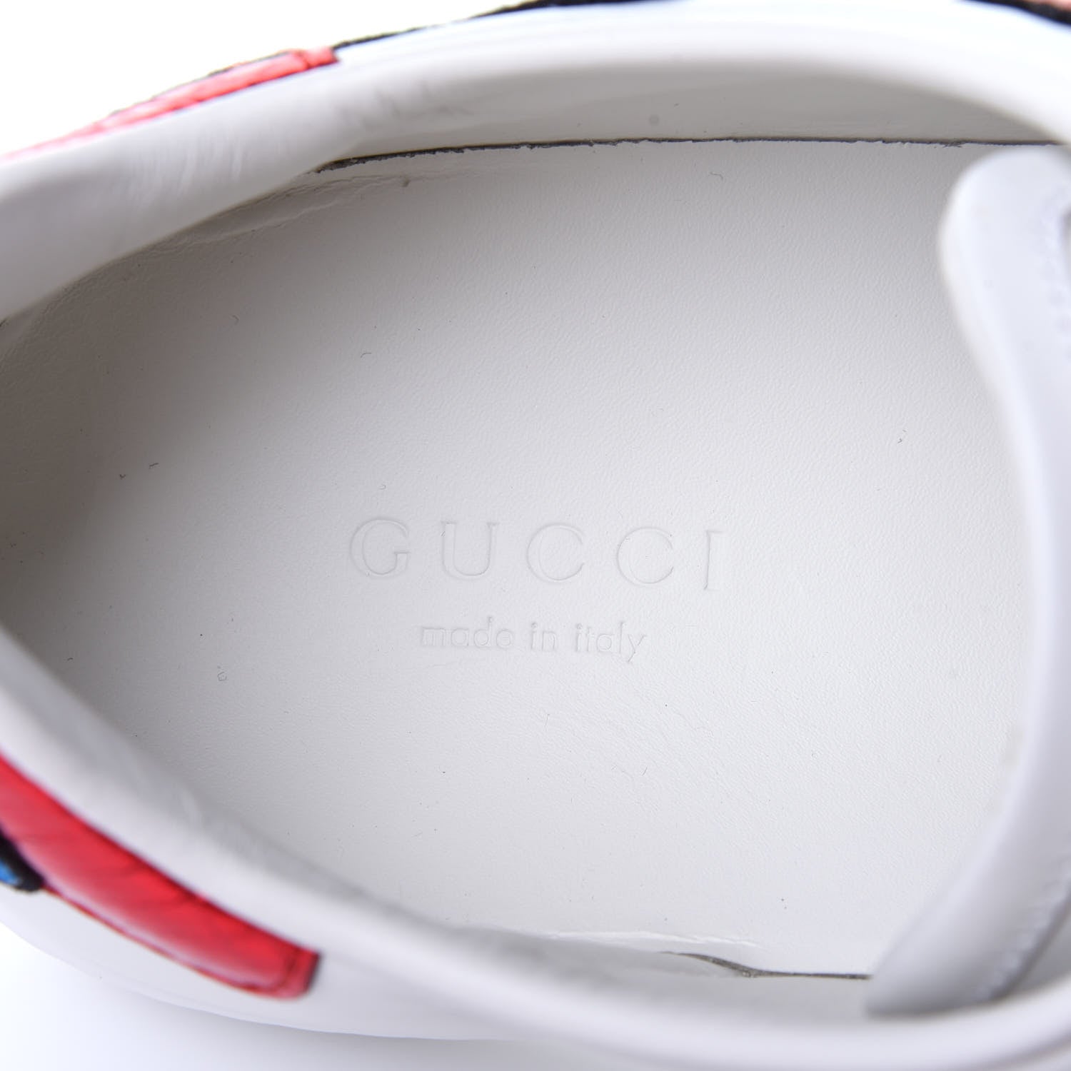 Gucci Calfskin Web Floral Embroidered Ace Sneakers 38 White 9 of 12