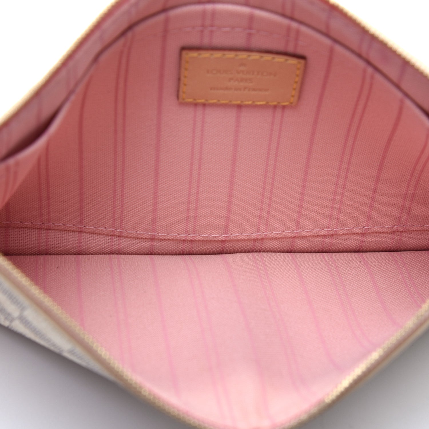 Louis Vuitton Damier Azur Neverfull MM GM Pochette Rose Ballerine 5 of 9
