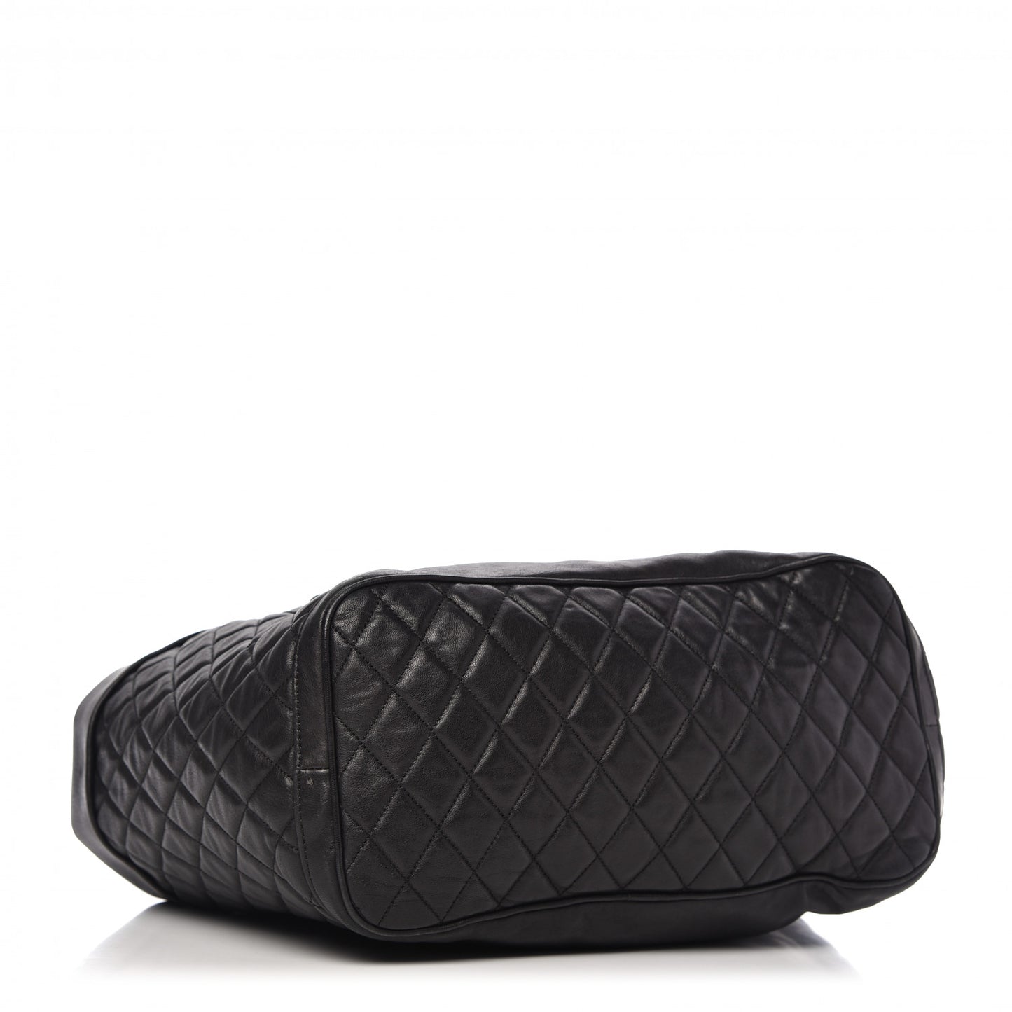 Lambskin Chain Embellished Blare Tote Black