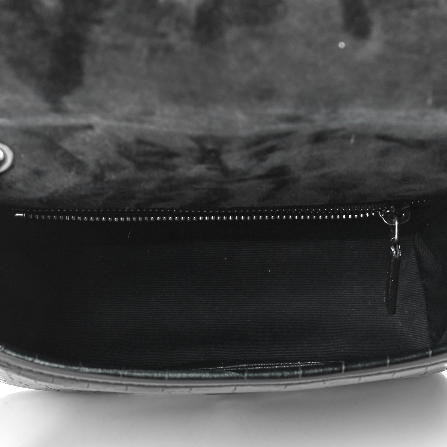 Saint Laurent Crocodile Embossed Lambskin Matelasse Monogram Niki Chain Wallet Black 5 of 6