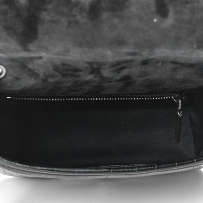 Saint Laurent Crocodile Embossed Lambskin Matelasse Monogram Niki Chain Wallet Black 5 of 6