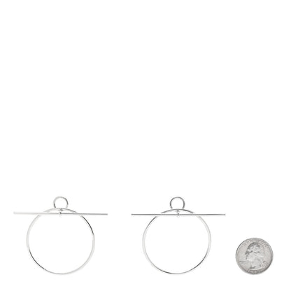 Hermes Sterling Silver MM Loop Earrings 2 of 5