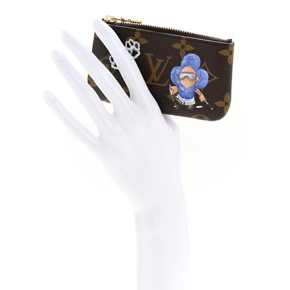 Louis Vuitton Monogram 2025 Christmas Animation Vivienne Paw Print Key Pouch Blue Frost 3 of 18